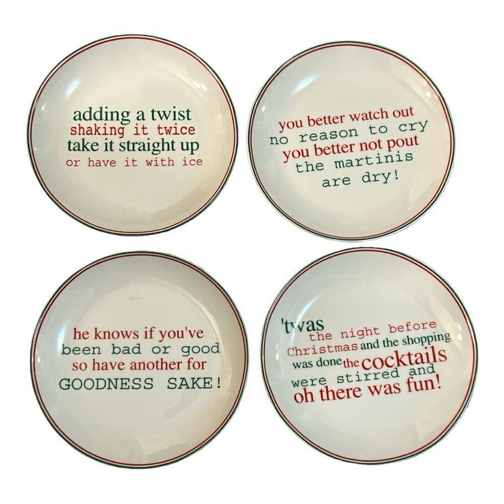 Boston warehouse set of 4 Christmas 6 1/2 inch porcelain plates